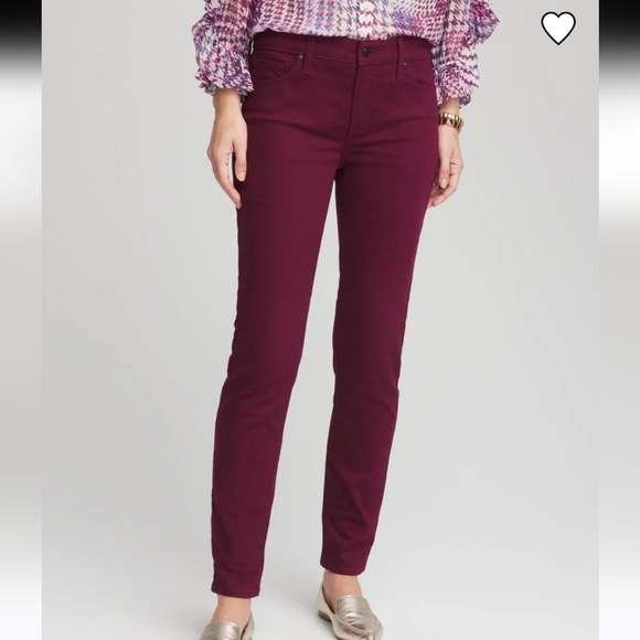 Chicos Girlfriend Slim Leg Ankle In Plum Size 00 - Picture 1 of 11